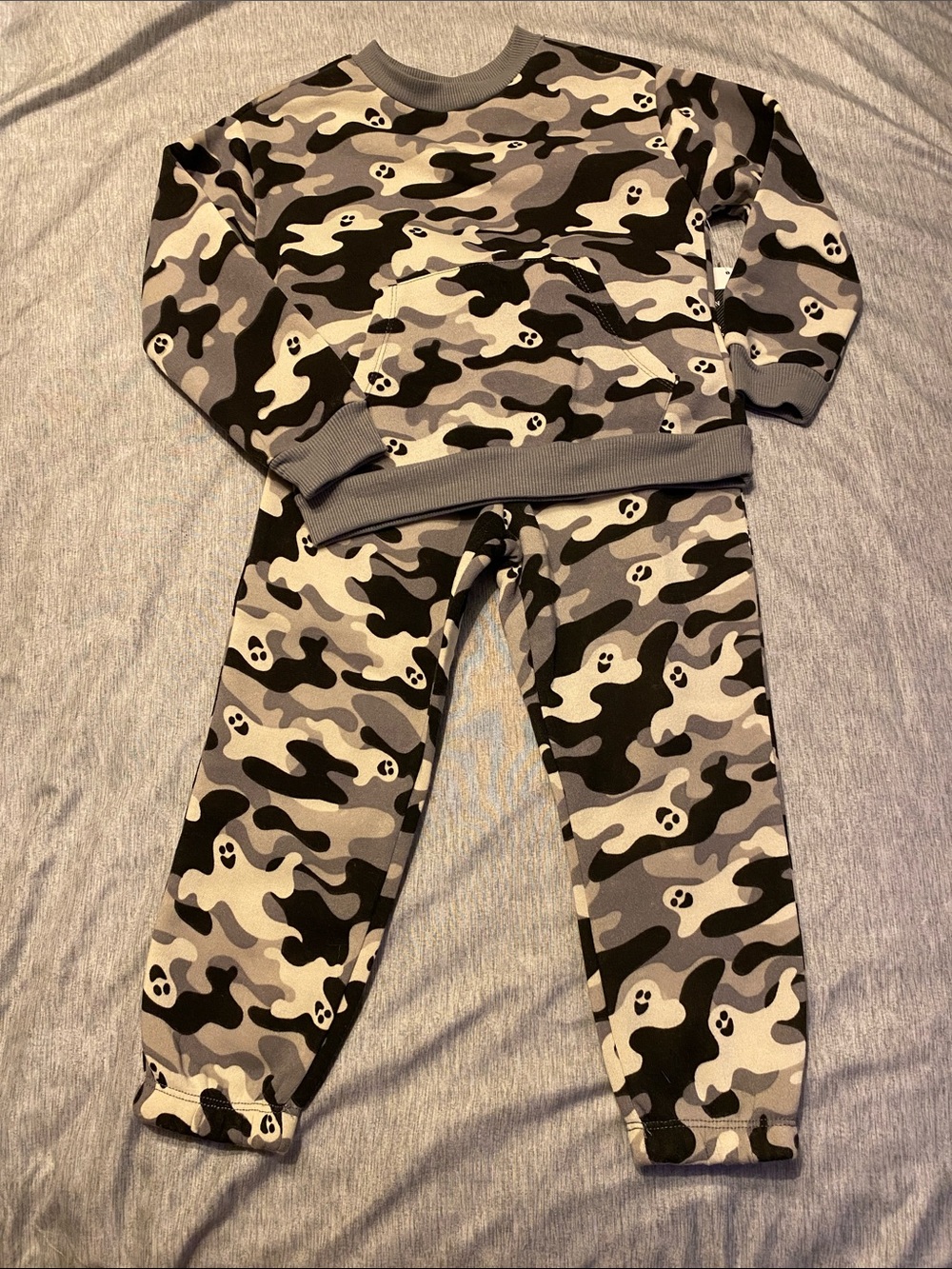 Toddler Kids Halloween Ghost Print Sweatshirt and Pants Set - Sz 4T NWT